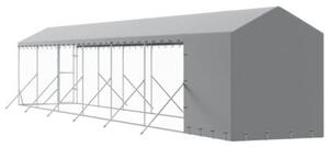 Kojec dla psa, z dachem, srebrny, 2x14x2,5m, stal galwanizowana