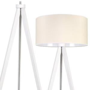 Lampa podłogowa trójnóg biały Light Home LH Gaja 1xE27 44cm abażur walec kremowy