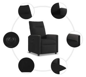 Elektryczny fotel rozkÅadany, czarny, obity tkaninÄ