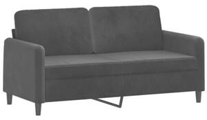 Sofa 2-osobowa z poduszkami, czarna, 140 cm, aksamit