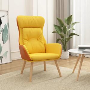 Fotel wypoczynkowy, musztardowy żółty, tkanina i PVC