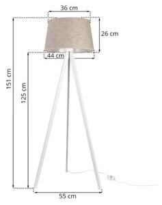 Lampa podłogowa trójnóg biały Light Home LH Len 1xE27 44cm abażur stożek beżowy L05