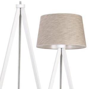 Lampa podłogowa trójnóg biały Light Home LH Len 1xE27 44cm abażur stożek beżowy L05