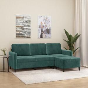 Sofa 3-osobowa z podnÃ³Å¼kiem, ciemnozielony, 180 cm, aksamit