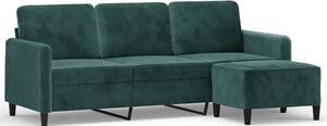 Sofa 3-osobowa z podnÃ³Å¼kiem, ciemnozielony, 180 cm, aksamit