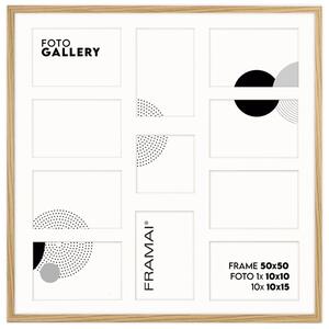Ramka na zdjęcia 1x 10x10 10x 10x15 kolor dębowy galeria na 11 zdjęć multirama 50x50 FRAMAI®