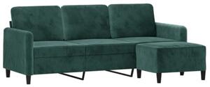 Sofa 3-osobowa z podnÃ³Å¼kiem, ciemnozielony, 180 cm, aksamit