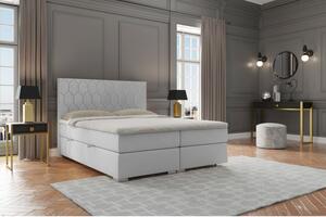 Wyjątkowe nowoczesne łóżko kontynentalne z materacem i pojemnikiem na pościel PARIS 180x200