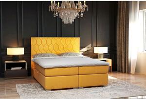 Wyjątkowe nowoczesne łóżko kontynentalne z materacem i pojemnikiem na pościel PARIS