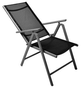Komplet krzesło aluminiowe rozkładane ogrodowe z podnóżkiem - taboretem