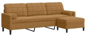 Sofa 3-osobowa z podnÃ³Å¼kiem, brÄ zowa, 210 cm, aksamit