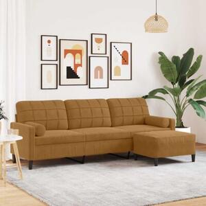Sofa 3-osobowa z podnÃ³Å¼kiem, brÄ zowa, 210 cm, aksamit