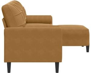 Sofa 3-osobowa z podnÃ³Å¼kiem, brÄ zowa, 210 cm, aksamit