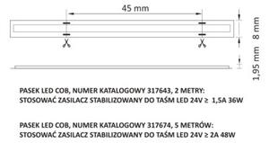 Taśma LED COB 24V 2m 18W 1850lm 4000K 317643 Polux