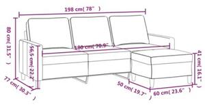 Sofa 3-osobowa z podnÃ³Å¼kiem winna czerwieÅ 180 cm, aksamit