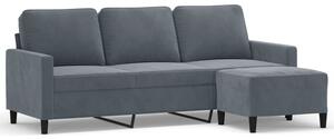 Sofa 3-osobowa z podnÃ³Å¼kiem, ciemnoszary, 180 cm, aksamit