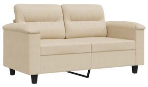 Sofa, 2-osobowa kremowa, 120 cm, tapicerowana mikrofibrÄ