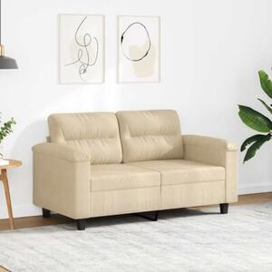 Sofa, 2-osobowa kremowa, 120 cm, tapicerowana mikrofibrÄ