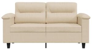Sofa, 2-osobowa kremowa, 120 cm, tapicerowana mikrofibrÄ