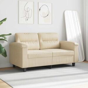 Sofa, 2-osobowa kremowa, 120 cm, tapicerowana mikrofibrÄ