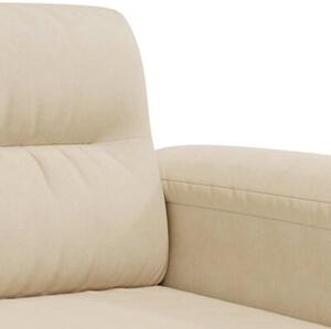 Sofa, 2-osobowa kremowa, 120 cm, tapicerowana mikrofibrÄ