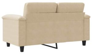 Sofa, 2-osobowa kremowa, 120 cm, tapicerowana mikrofibrÄ