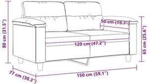 Sofa, 2-osobowa kremowa, 120 cm, tapicerowana mikrofibrÄ
