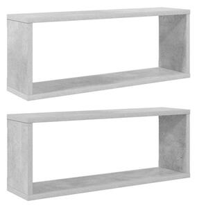 Półki ścienne kostki 2 szt., szarość betonu, 60x15x23 cm