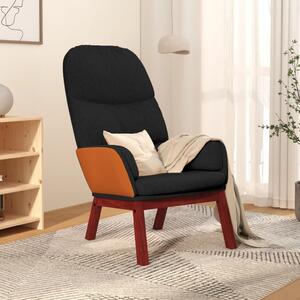 Krzesło wypoczynkowe, czarne, obite tkaniną