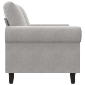 Sofa 2-osobowa, jasnoszara, 120 cm, tapicerowana aksamitem