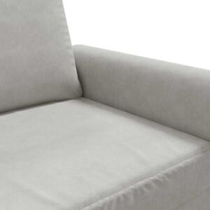 Sofa 2-osobowa, jasnoszara, 120 cm, tapicerowana aksamitem