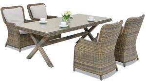 Zestaw obiadowy technorattan Londyn dla 4 osób Garden Point cappuccino