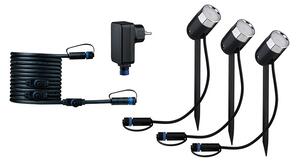 Paulmann - Plug & Shine 3 LED Lampa Ogrodowa Smart Home ZigBee 3.0 Pike IP65 RGBW+ Anthraci