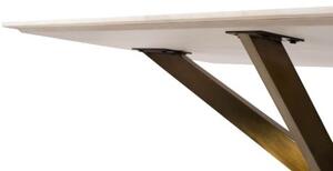 BARCELONA Stół #301 Biały marmur + Metal mosiądz 180x100x76 cm