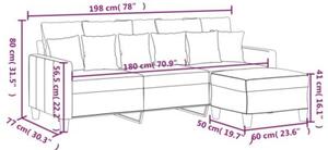 Sofa 3-osobowa z podnÃ³Å¼kiem, brÄ zowy, 180 cm, tkaninÄ
