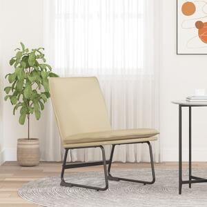 Krzesło wypoczynkowe, kremowe, 52x75x76 cm, obite tkaniną