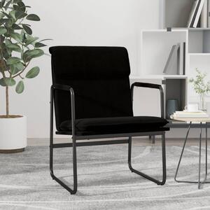Krzesło wypoczynkowe, czarne, 55x64x80 cm, obite tkaniną