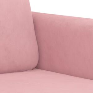 Sofa 2-osobowa, rÃ³Å¼owy, 140 cm, tapicerowana aksamitem