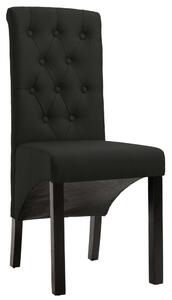 Krzesła stołowe, 2 szt., czarne, obite tkaniną