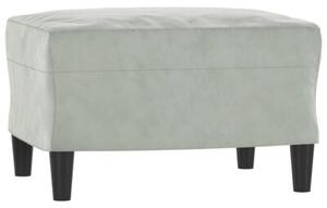 Fotel z podnÃ³Å¼kiem, jasnoszary, 60 cm, obity aksamit