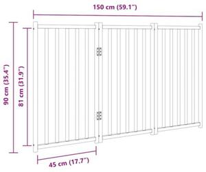 Składana bramka zabezpieczająca dla psa, 3 panele, 150 cm