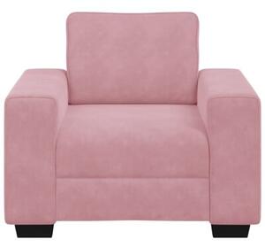 Sofa fotel różowy 100x77x82 cm aksamit