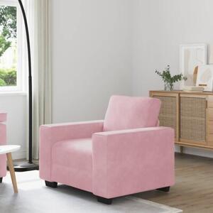 Sofa fotel różowy 100x77x82 cm aksamit