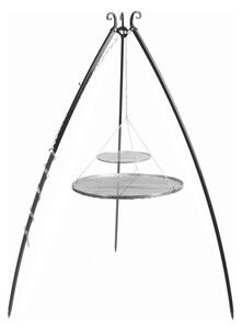 Grill na trójnogu 200 cm COOK KING - 2 ruszty stal naturalna 70 cm + 40 cm