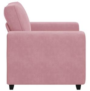 Sofa fotel różowy 100x77x82 cm aksamit