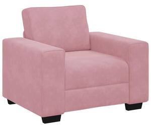 Sofa fotel różowy 100x77x82 cm aksamit
