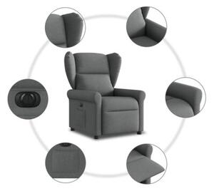 Elektryczny fotel rozkÅadany, ciemnoszary, obity tkaninÄ