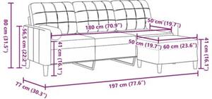 Sofa 3-osobowa z podnÃ³Å¼kiem, niebieska, 180 cm, aksamit