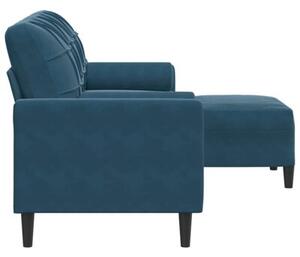 Sofa 3-osobowa z podnÃ³Å¼kiem, niebieska, 180 cm, aksamit