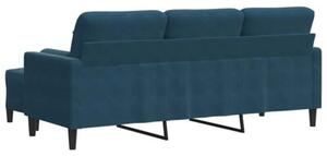 Sofa 3-osobowa z podnÃ³Å¼kiem, niebieska, 180 cm, aksamit